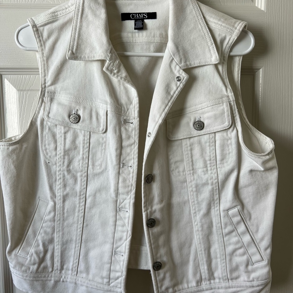 Chaps white  Denim Vest